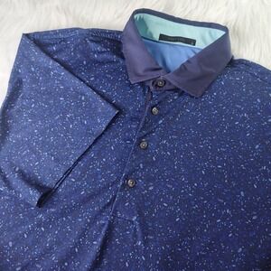 Greyson Performance Stretch Golf Polo Shirt Blue Speckles Mens Large